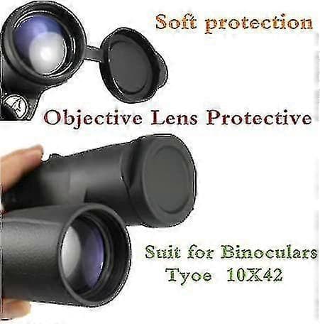 10x42 Rubber Lens Cover for Binoculars + Rain Cover, Objective Optics Protection Covers1565 WG