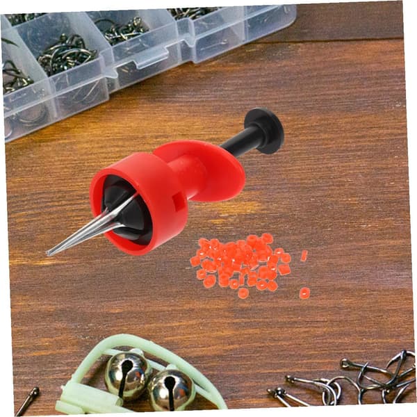 agnklips finbehandlet med elastisk bånd av ABS for røde ormer 1,5x3mm og deformerbar ormekrokholder utendørs fiske -