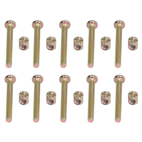 10 sæt tremmesengsskruer M6 galvaniseret rustfrit stål unbrakohovedskruer hardwarekit til møbler M6x50mm