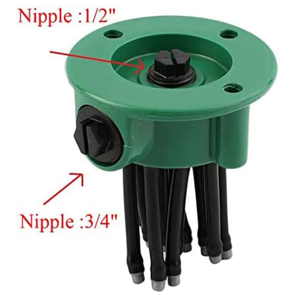 Bevattningssystem för gräsmatta, 360° justerbar sprinkler med 12 slangmunstycken för inomhus- och utomhusbruk (2-pack)