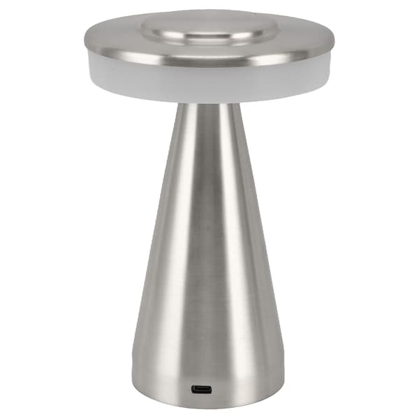 Portable LED Bedside Lamp Night Light 3 Color Temperature Top Touch Control Rechargeable Battery Bedside Lamp Silver