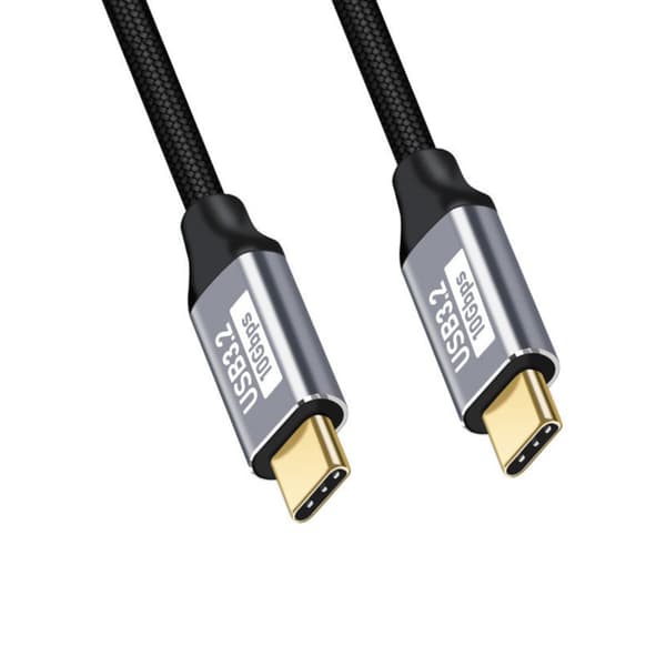 GEN2 Type-C hann til Type-C hann fullfunksjonell datakabel — PD 100W Emark-chip, aluminiumslegering og nylonflette, flere lengder 3 m 3 m 3 m