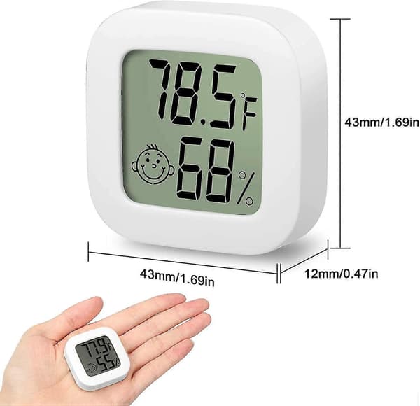 5 stk Bærbar Mini LCD Termometer Innendørs Hygrometer Temperatur Fuktighet