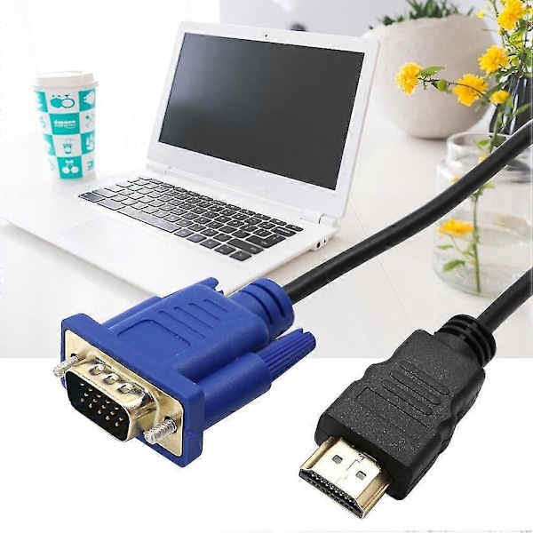 HDMI-kompatibel til VGA-konverterkabel Lydkabel D-sub Hann Videokabel Ledning for HDTV-dataskjerm for PC Laptop TV LGL