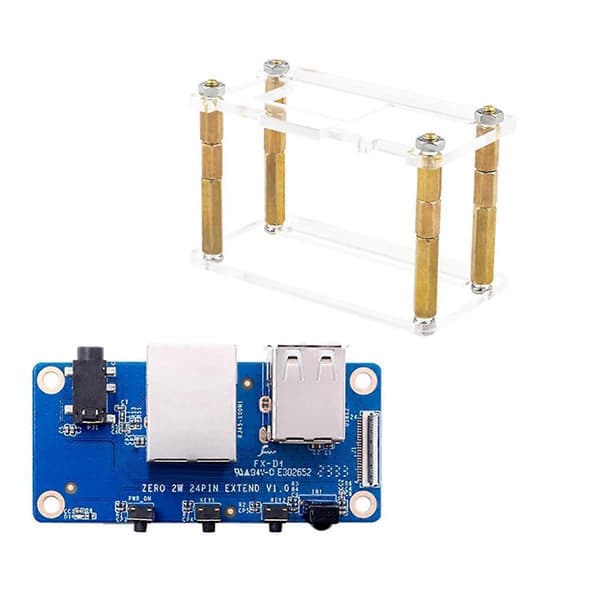 Til Zero 2 W udvidelseskort+etui 100M netværksport+USB 2.0+analog lyd- og videointerface