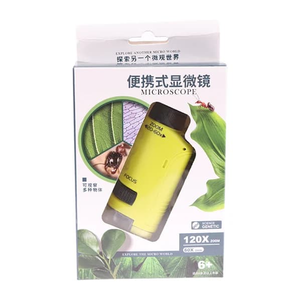 Scientific Toys for Kids 60x-120x Mini Handheld Microscope Green[co]