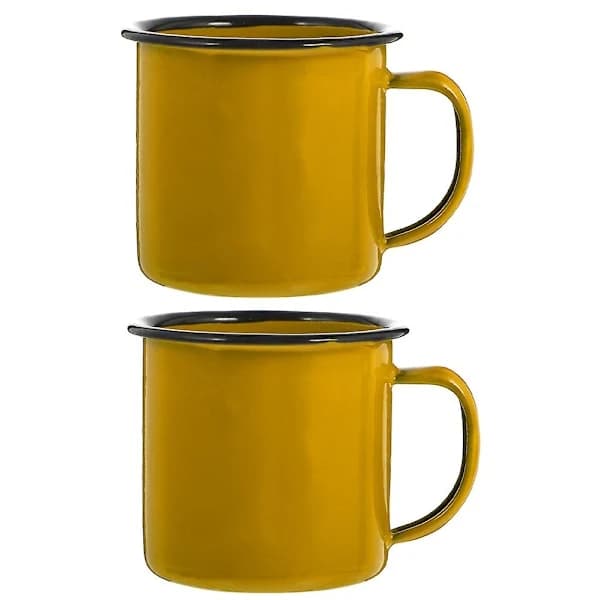 2 st emaljmuggar campingmuggar emalj kaffe te mugg drickmuggar för kontor resor
