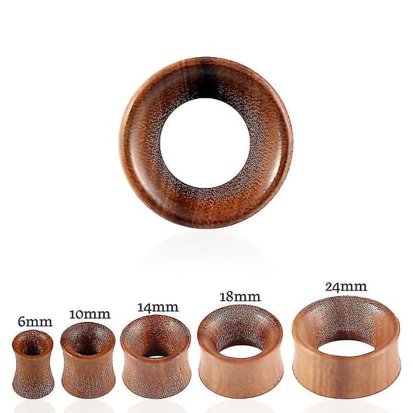 00 Gauge (10mm) Dobbelt Flared Organiske Naturlige Teaktræ Ørepropper