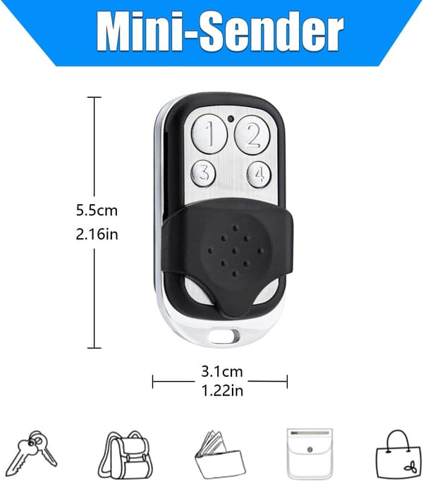 Garage Door Remote Control, Replacement for Novoferm Novotron Tormatic, 4-Button Handheld Transmitter 433.92 MHz, 1-Pack 1 past
