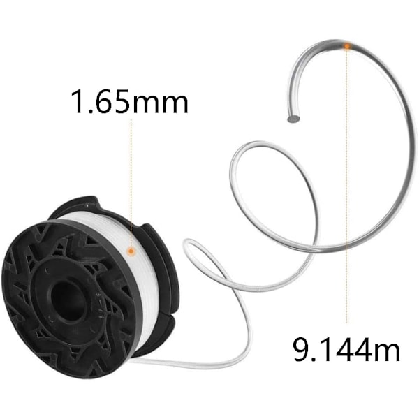 2 stk. Black and Decker trimmer spole, sort og trimmertråd og 1 strengtrimmer spolelåg 100 spolepose (2+1+1)
