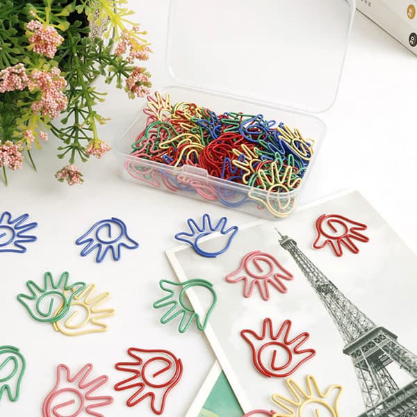 60 st/låda 5 färger handformade gem memoklämmor skolmaterial kontorsmaterial