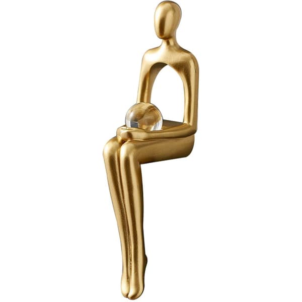 Abstract Thinker Statue Sculpture Small Ornaments Gold Resin Statue Abstract Statue Desk Decor A