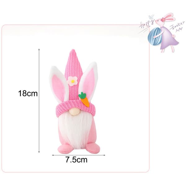 Easter Gnome Plush Handmade Bunny Rabbit Decoration Doll Swedish Tomte Elf Ornament, A