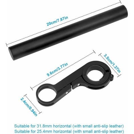 Cykelstyre förlängning, 20 cm multifunktionell dubbel förlängningsfäste av aluminiumlegering