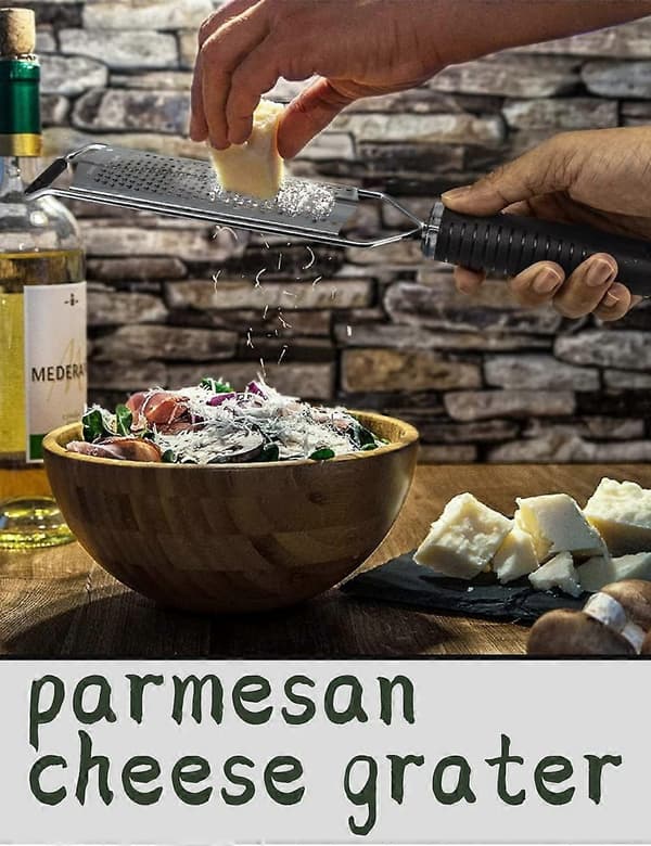 Premium Klassisk Rivejern i Rustfrit Stål, ideel til Parmesan, Hård Ost, Ingefær, Chokolade