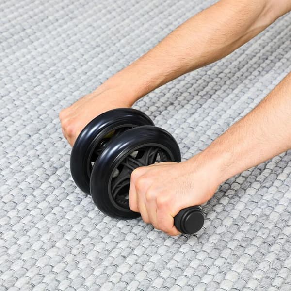 Magemuskelhjul, AB-hjul, sklisikre, kroppsbygging, fitnesstrening, svart