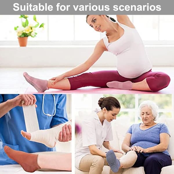 3-pack yogasockor sommarpilatesstrumpor halkfria professionella mörkgrå KLB