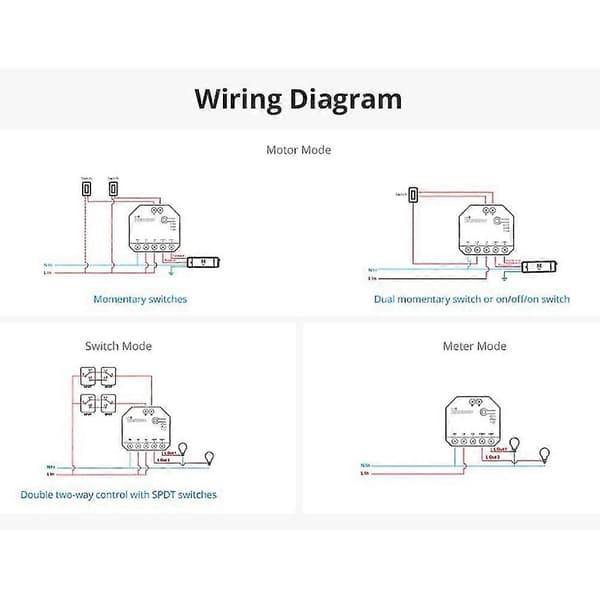 R3 Smart Wifi Switch 2-vägs Kontroll Gör-det-själv Mini Switch Mätning 2 Grupper Röststyrning Via Hem