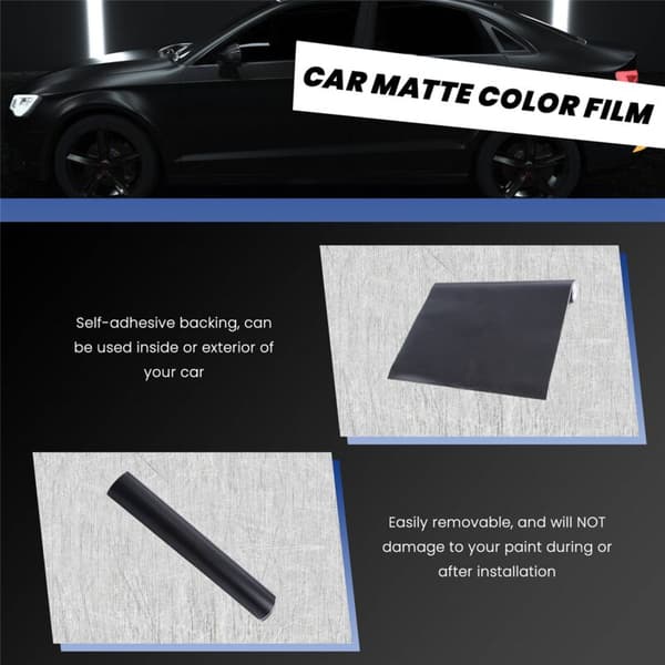 12X60 Mattamusta auton kääre vinyylikalvo DIY-tarra