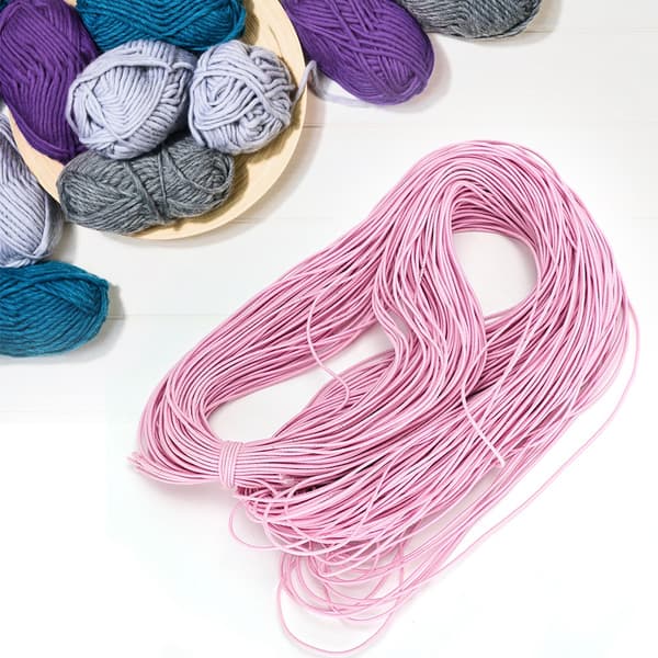 1,5 mm 100 m elastisk stretch rund perlesnor for smykkefremstilling Lys rosa