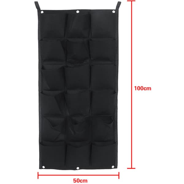 Vertical Pocket Plant Grow Container Felt Pockets Wall Hanging Planter 18 Pockets 100x50cm
