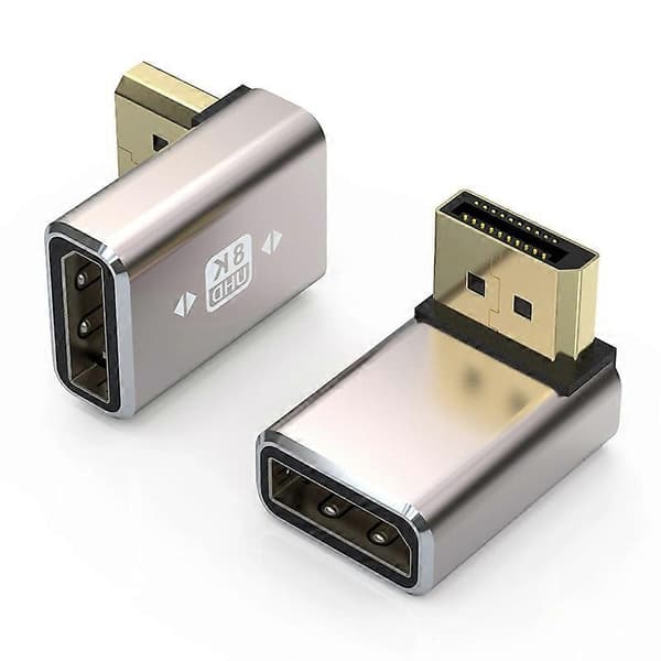 Aluminiumslegering Nedadvinklet DisplayPort DP1.4 Han til Hun 8K 60Hz Konverter