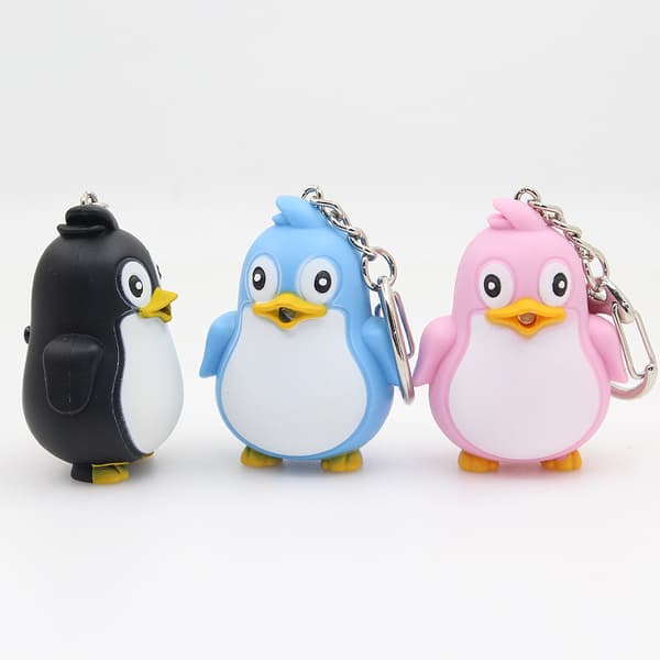 Luminous Penguin Keychain, Phosphorescent Animal Keychain, Decorative Key Charm, Key Accessory