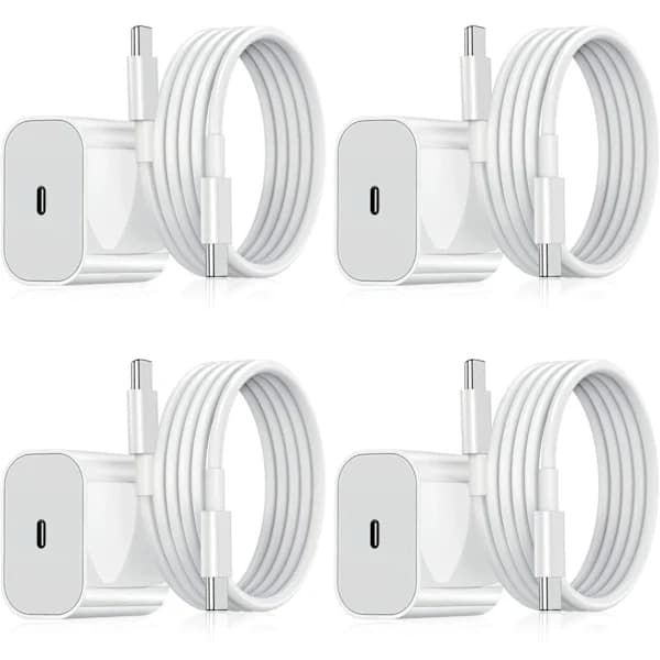 4-pak 20W hurtigoplader til Samsung - Adapter & kabel 4-pak Samsung
