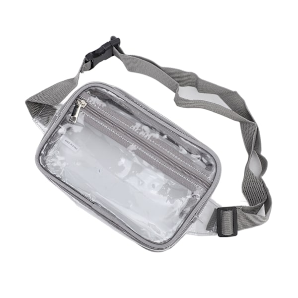 Vattentät Transparent Väska - Stor Kapacitet, Justerbar Rem, Transparent PVC Bröstväska för Sport och Resor (Grå)
