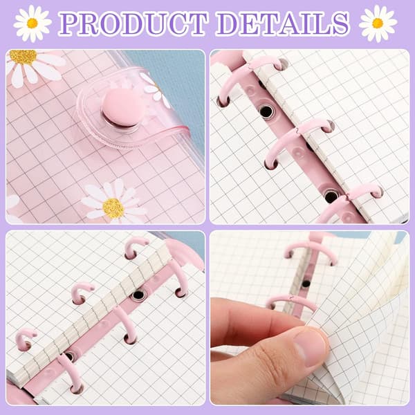 2 Set Transparent 3-Ring Binders with Inner Paper PVC Mini
