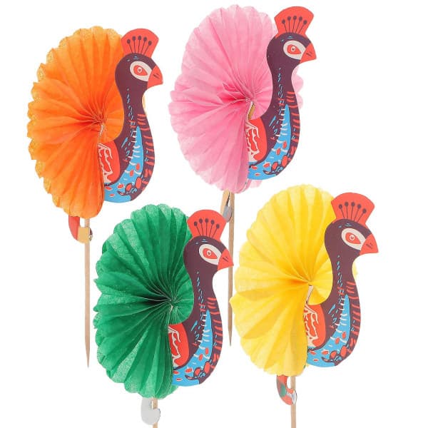 50 st Creative Cocktail Toppers Decorative Fruit Toothpicks (Random Color)