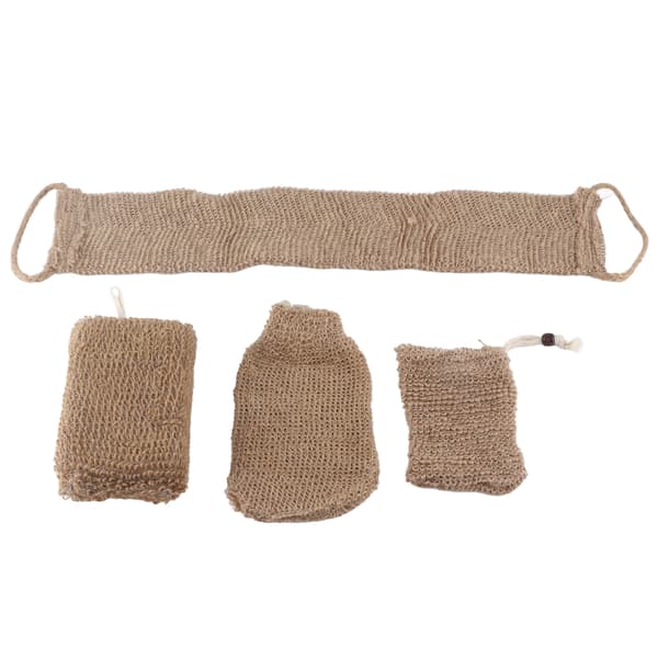 Exfoliating Jute Back Scrubber Concave Convex Surface Gift Box Jute Exfoliating Scrub Kit