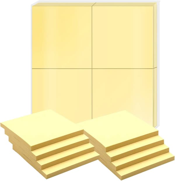 Yellow Sticky Notes, Yellow Post-it Notes, Self-Adhesive Pad with Super Strong Adhesion, for Office, School, and Home. 5 pcs
