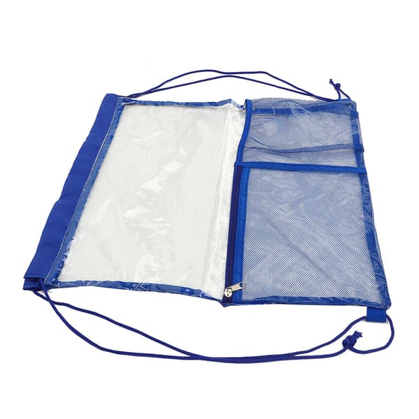 Large Capacity Foldable Transparent PVC See Through Beach Swimming Blue Backpack