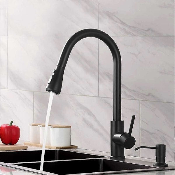 Faucet Spray Head, 2 Modes Adjustable Pull-Out Sprayer, Sink Sprayer for Kitchen Faucet, Bathroom, Toilet Replacement 1/2\" Interface (Black)