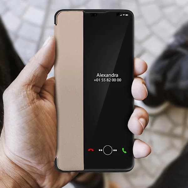 Etui til Huawei P30 Vinduesvisning Videostativ Rosa