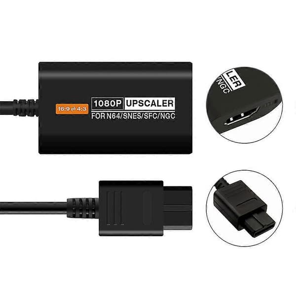 -compatible Converter For 64 N64/sfc/snes/ngc 1080p Upscaler Support 4:3/16:9 Aspect Ratio Switching