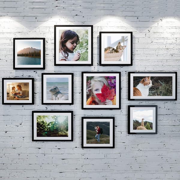 8x10 Inch Black PVC Photo Frame - Classic Tabletop and Wall-Mounted Picture Frame