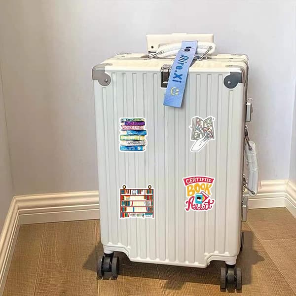 100 läs-stickers, presenter till bokälskare, vattentäta vinyldekaler passar för laptops, vattenflaskor, datorer, mobilskal