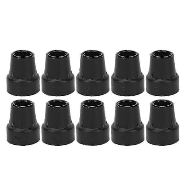10-pack Crutch Cane Tips Rubber 19mm Inner Diameter Non-slip Universal Heavy Duty Crutch Cane Tips Black