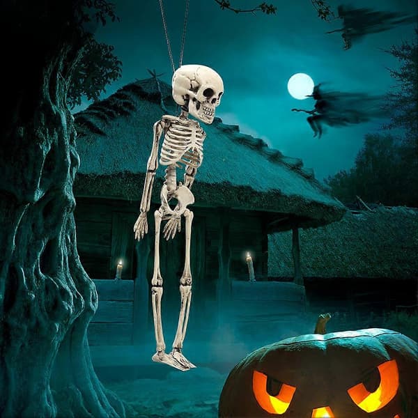 Halloween Skeleton Realistic Movable Hanging Skeleton Halloween Decoration 30cm