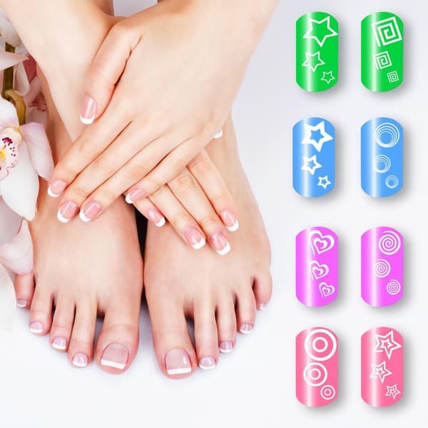 24 design franske neglestensilstickers, 24 ark