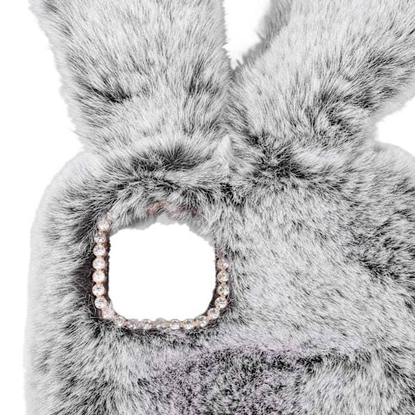 Cute Rabbit Ear Plush Case Soft Grey Rabbit Ear Case for iPhone 11