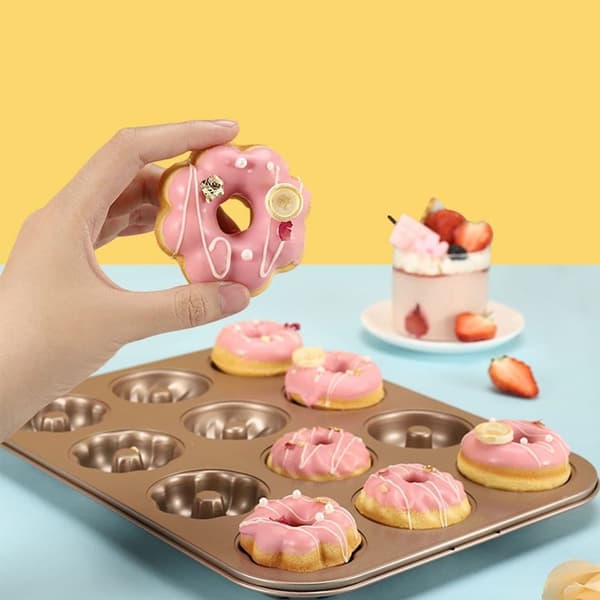 Donutformad kakform Non-Stick Ring Donut Bakeware för Style 3 KLB