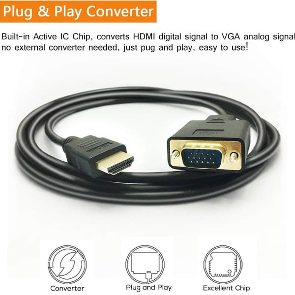 HDMI til VGA-kabel, 1080P HDMI han til VGA han M/M-video