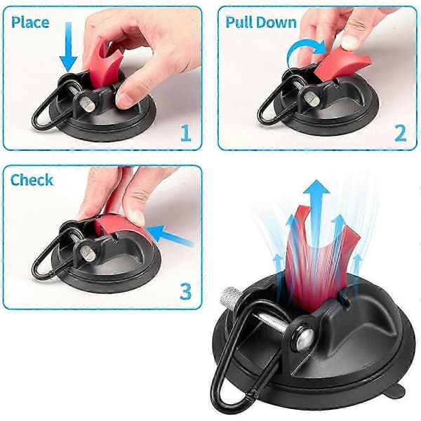 4 PCS Heavy Duty Suction Cup Hooks for Camping, Car, RV, Window - Camping Suction Cup Hooks