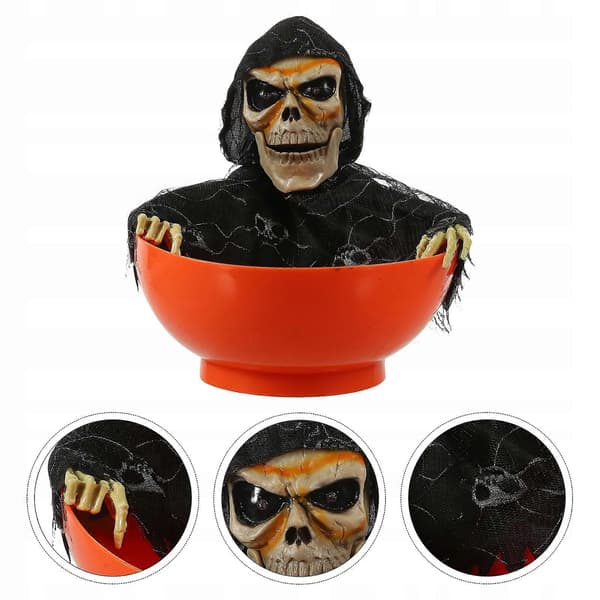 Halloween Decoration With Light Skeleton Candy Bowl