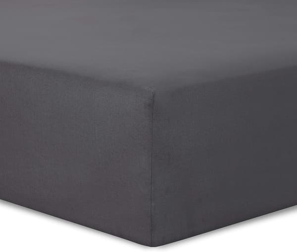 Laken med strikk 150 x 200 cm - Farger: Kull - Bomull: 57 tråder - 4 elastiske hjørner