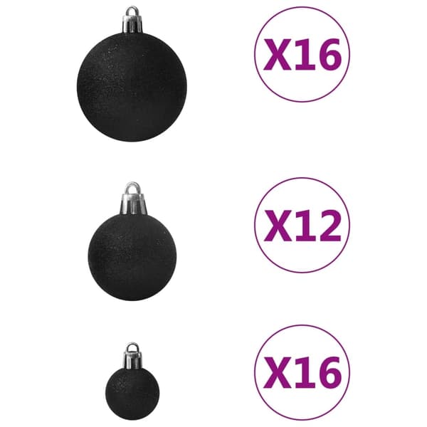vidaXL Christmas Ball Set 100 pcs Black