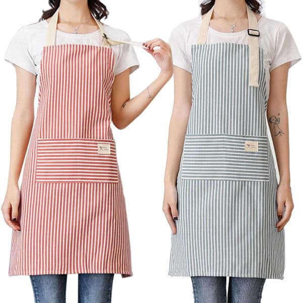 2-pack justerbara förkläden med fickor för matlagning, bakning och grillning